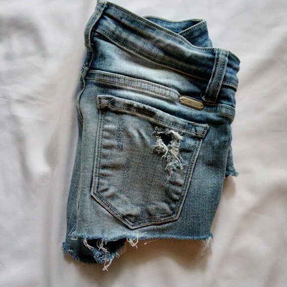 KanCan Womens Highly Distressed Daisy Duke Cut Offs Short Denim Jean Shorts☀🌊🌺 - Picture 9 of 12